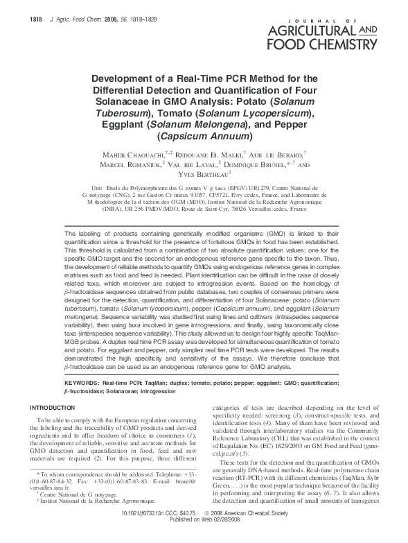 (PDF) Development of a real-time PCR method for the differential ...
