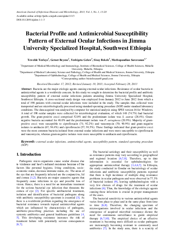 (PDF) Bacterial Profile and Antimicrobial Susceptibility Pattern of ...