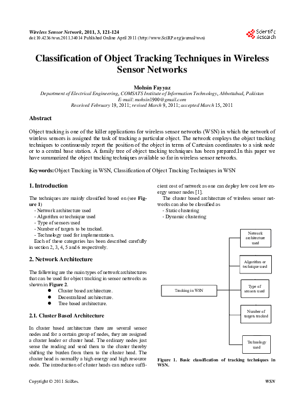 (PDF) Classification of Object Tracking Techniques in Wireless Sensor ...
