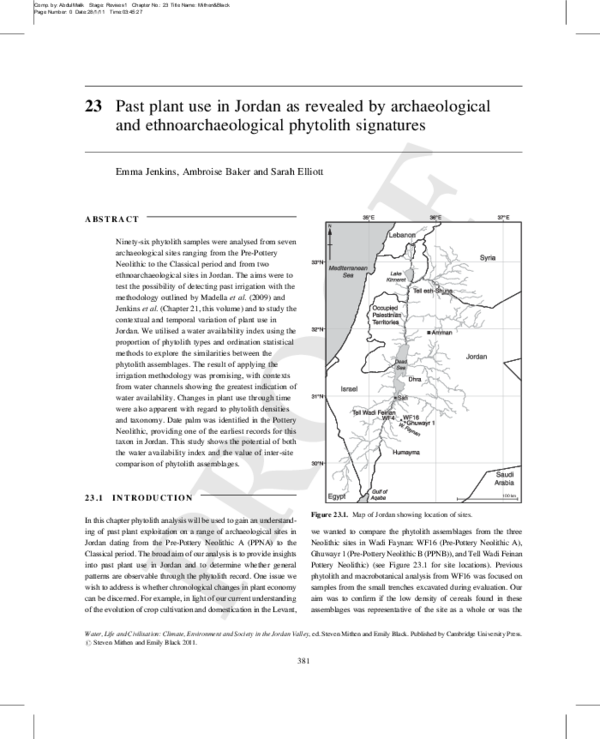 (PDF) Past plant use in Jordan as revealed by archaeological and ...