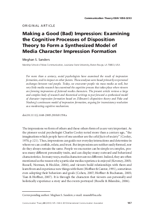 Impression formation and management image