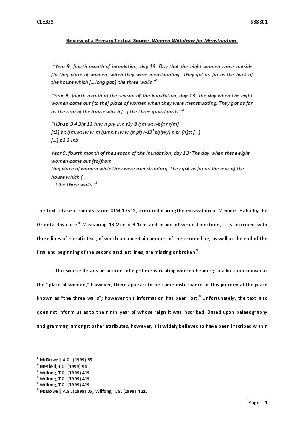 (DOC) Menstruation in Ancient Egypt Paul Roberts Academia.edu