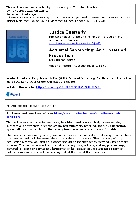 The goal of actuarial justice is picture