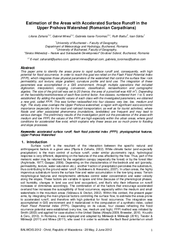 (PDF) Estimation of the Areas with Accelerated Surface Runoff in the ...