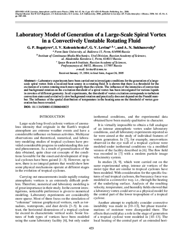 (PDF) Laboratory model of generation of a large-scale spiral vortex in ...