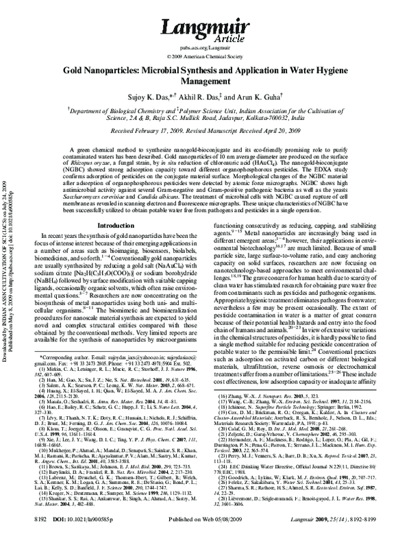 (PDF) Gold Nanoparticles: Microbial Synthesis and Application in Water ...