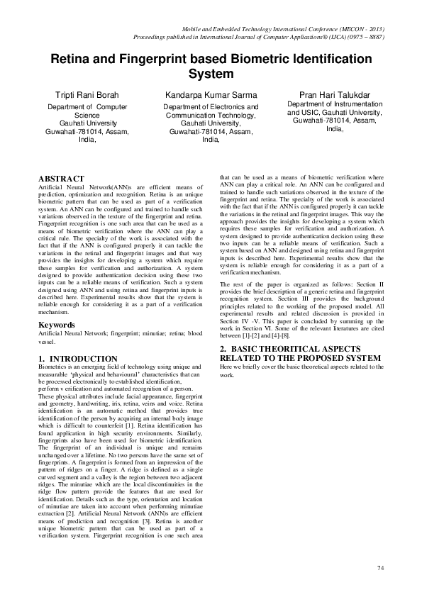 Retinal biometrics essay 07 image