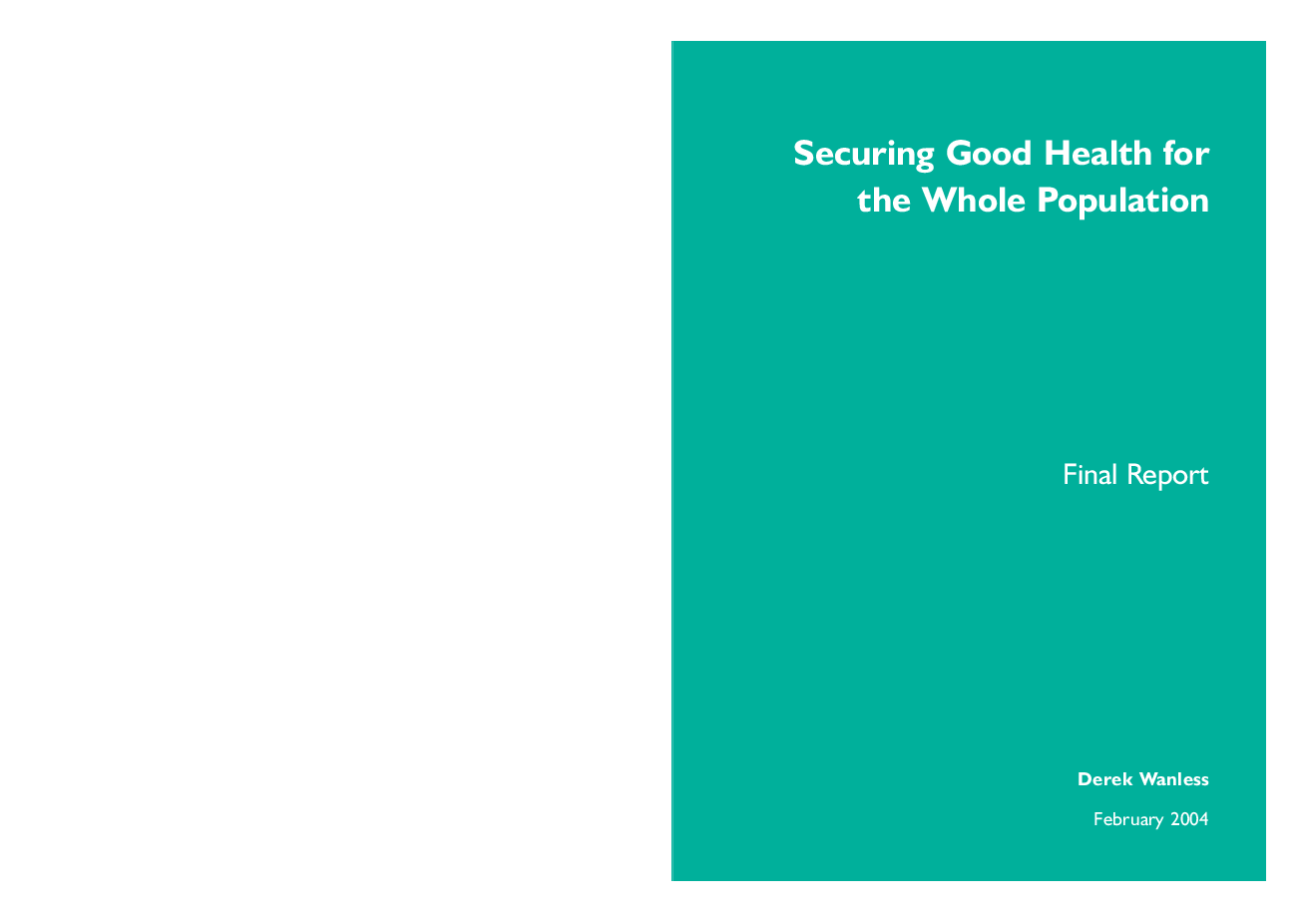 (PDF) Securing good health for the whole population
