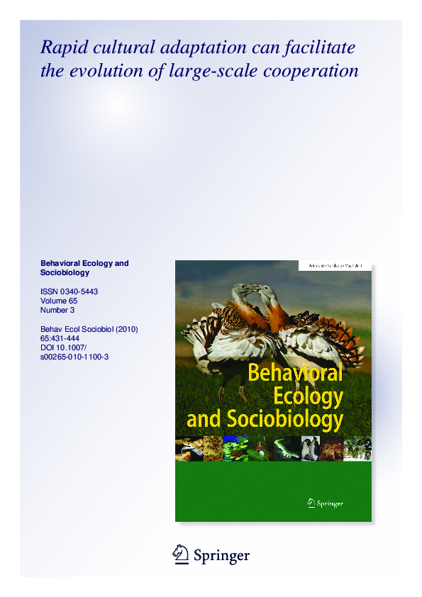 (PDF) Rapid cultural adaptation can facilitate the evolution of large ...