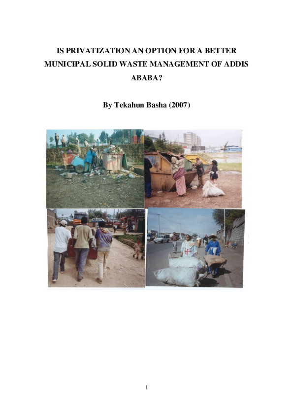 (PDF) Municipal solid waste management in Addis Ababa
