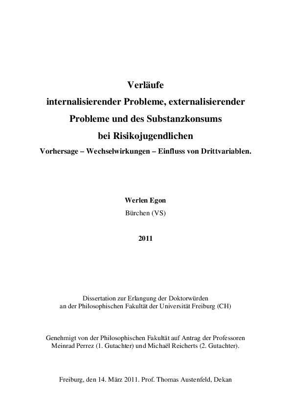 Pdf Verlaufe Internalisierender Probleme Externalisierender
