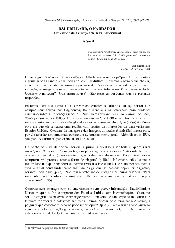 Baudrillard essay picture