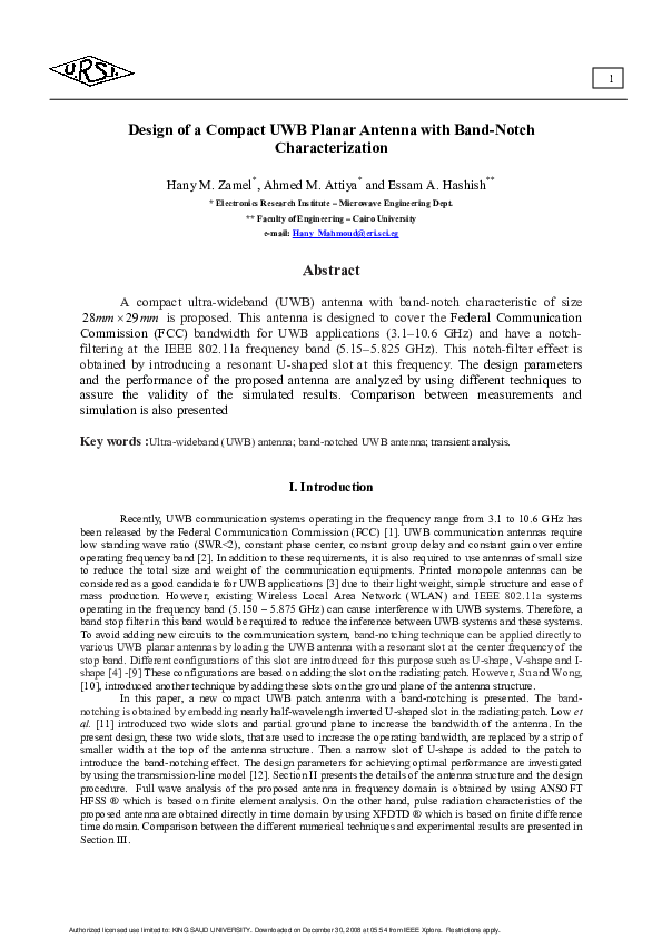 (PDF) Design of a compact UWB planar antenna with band-notch ...