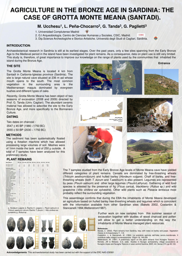 (PDF) AGRICULTURE IN THE BRONZE AGE IN SARDINIA THE CASE OF GROTTA MONTE MEANA (SANTADI