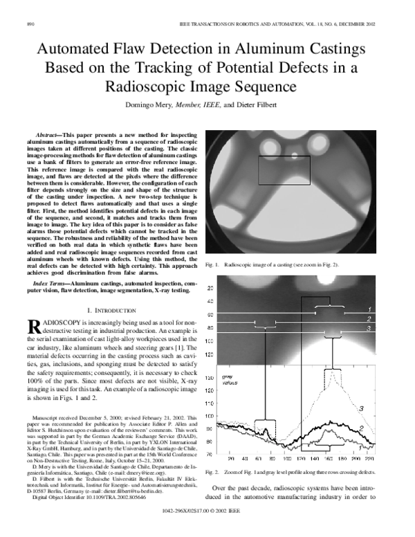 (PDF) Automated flaw detection in aluminum castings based on the