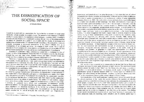 (PDF) The disneyfication of social space