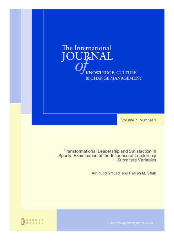 (PDF) Transformational Leadership and Satisfaction in Sports ...