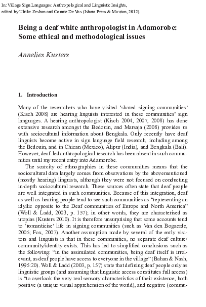 (PDF) Being a deaf white anthropologist in Adamorobe: some ethical and ...