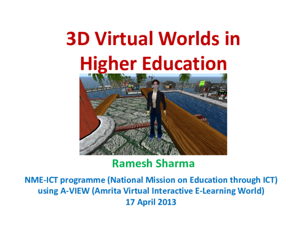 (PDF) 3D Virtual Worlds in Higher Education