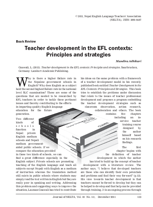 (PDF) Teacher development in the EFL contexts: Principles and strategies
