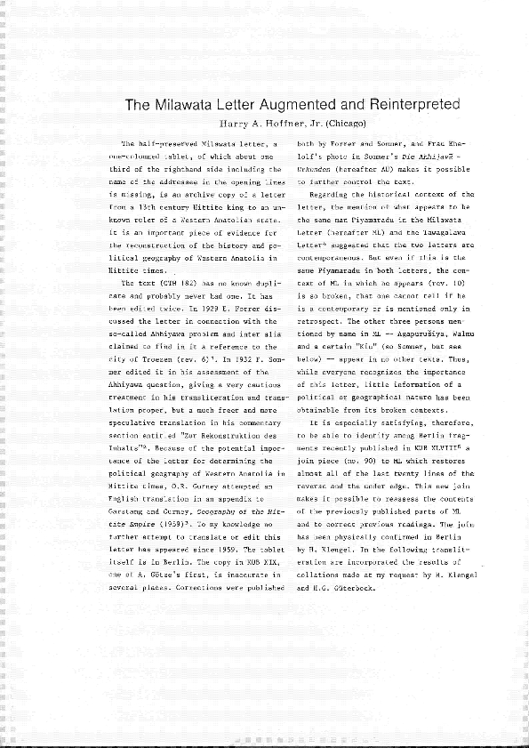 (PDF) The Milawata Letter Augmented and Interpreted
