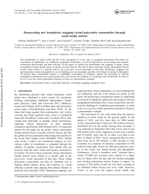 Demarcating New Boundaries: Mapping Virtual Polycentric Communities ...