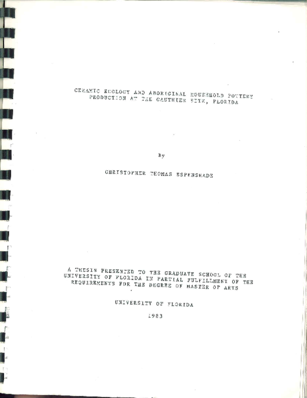 (PDF) Ceramic Ecology and Aboriginal Household Pottery Production at