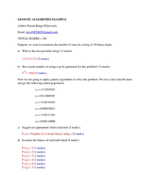 Pdf Genetic Algorithm Example Pdf Genetic Algorithm Example