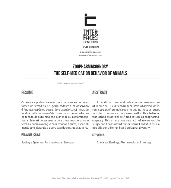 (PDF) Zoopharmacognosy, the selfmedication behavior of animals