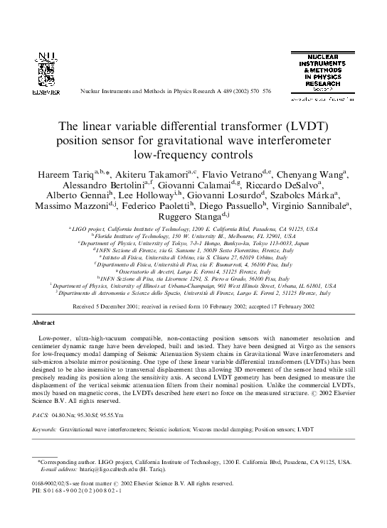 (PDF) The linear variable differential transformer (LVDT) position ...
