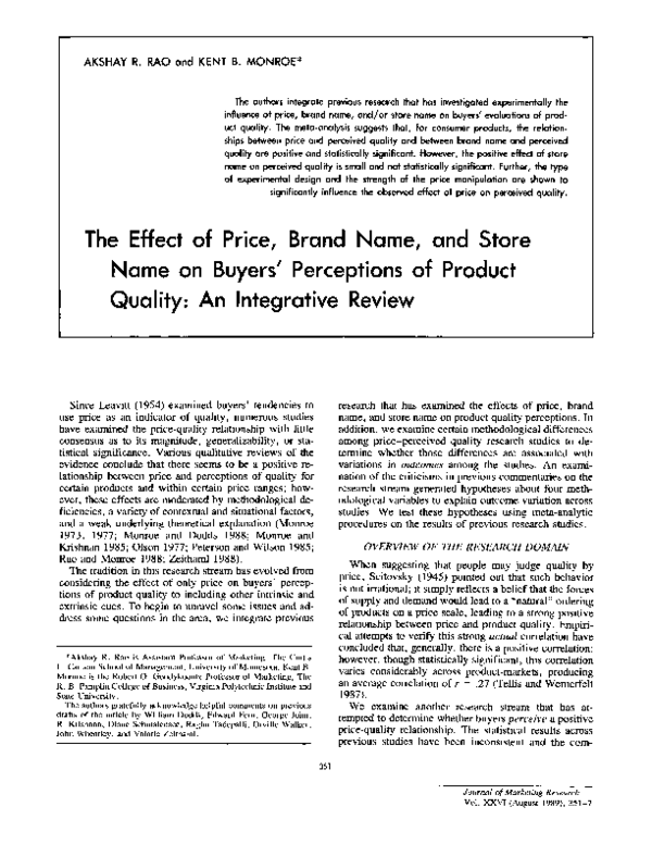 (PDF) The effect of price, brand name, and store name on buyers ...