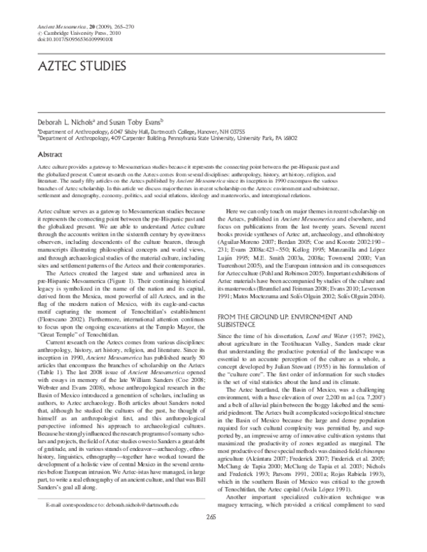 (PDF) Aztec Studies.