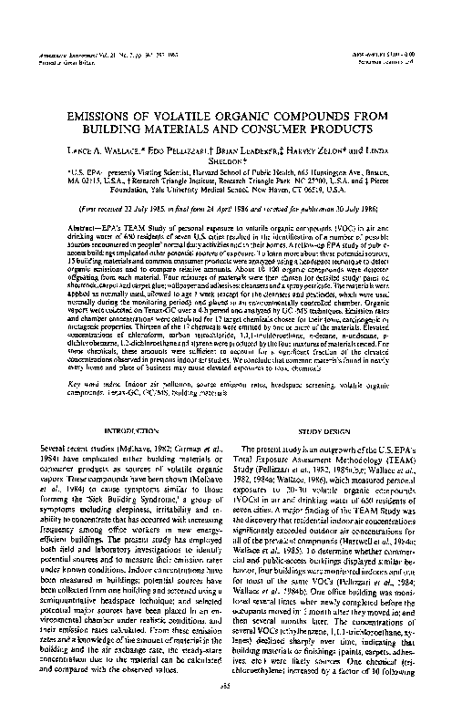 (PDF) Emissions of volatile organic compounds from building materials ...
