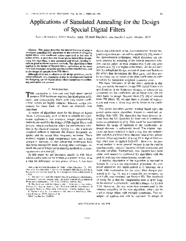 (PDF) Applications of simulated annealing for the design of special ...