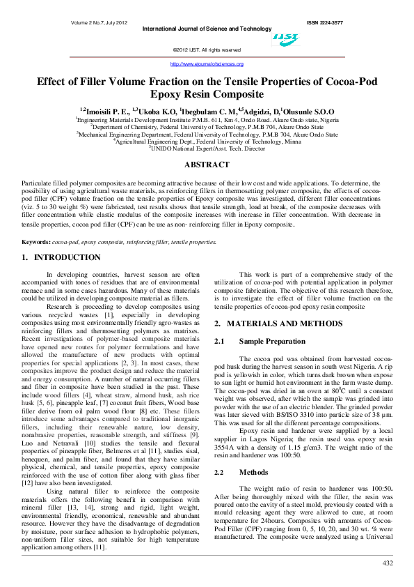 (PDF) Effect of Filler Volume Fraction on the Tensile Properties of ...