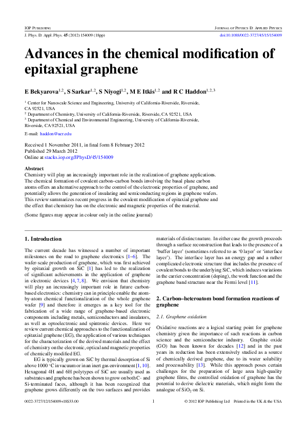 (PDF) JPhysD_AppPhys_Advances in the chemical modification of epitaxial ...