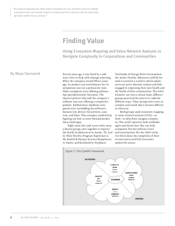 (PDF) Finding Value: Using Ecosystem Mapping and Value Network Analysis ...