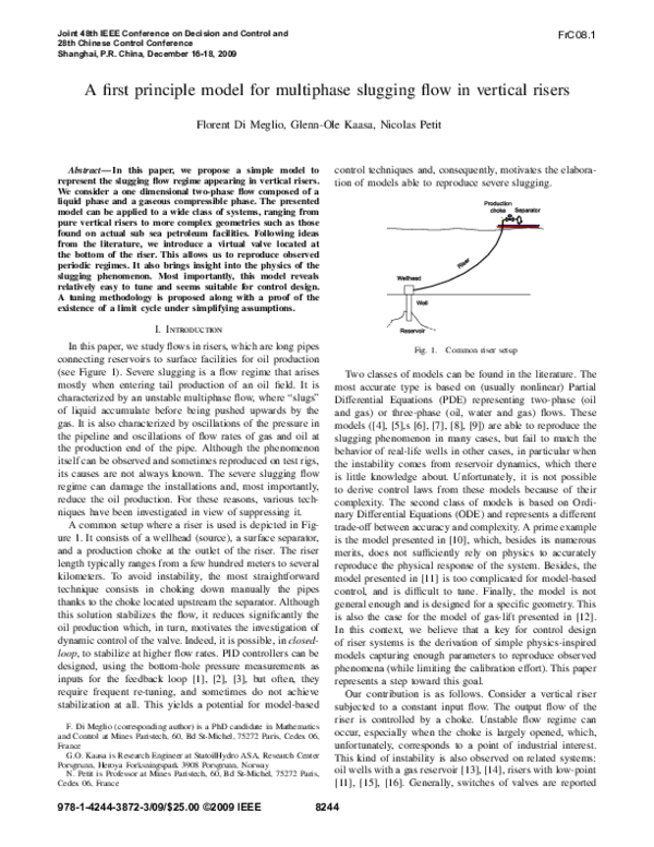 (PDF) A first principle model for multiphase slugging flow in vertical ...