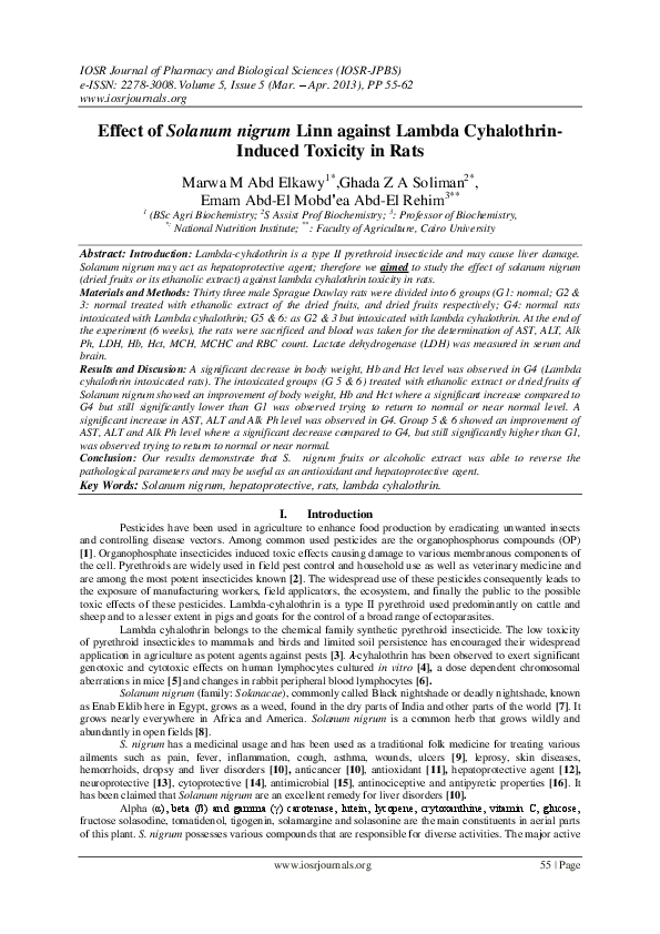 Pdf Iosr Journal Of Pharmacy And Biological Sciences Iosr Journals Academia Edu