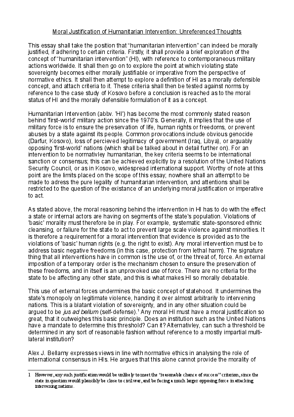 Is humanitarian intervention justified picture