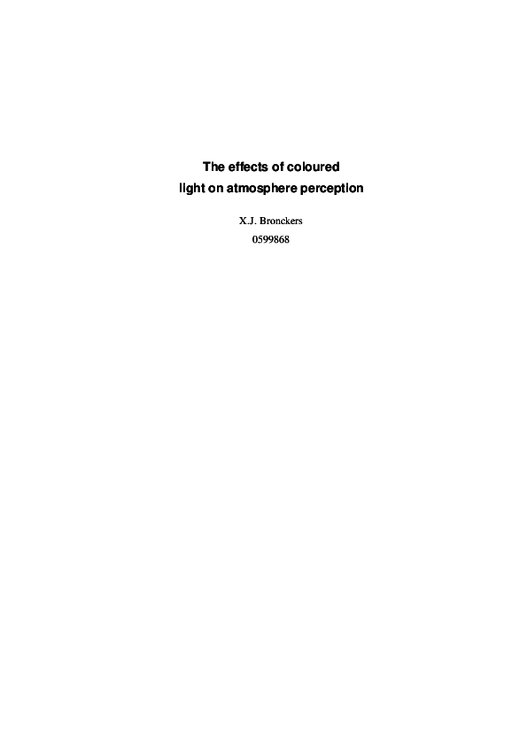 (PDF) The effects of coloured light on atmosphere perception