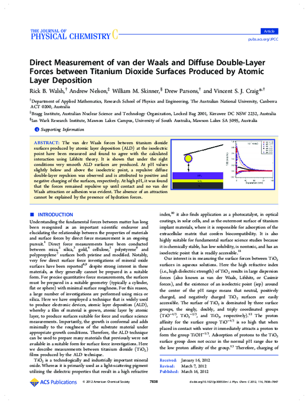 (PDF) Direct Measurement of van der Waals and Diffuse Double-Layer ...