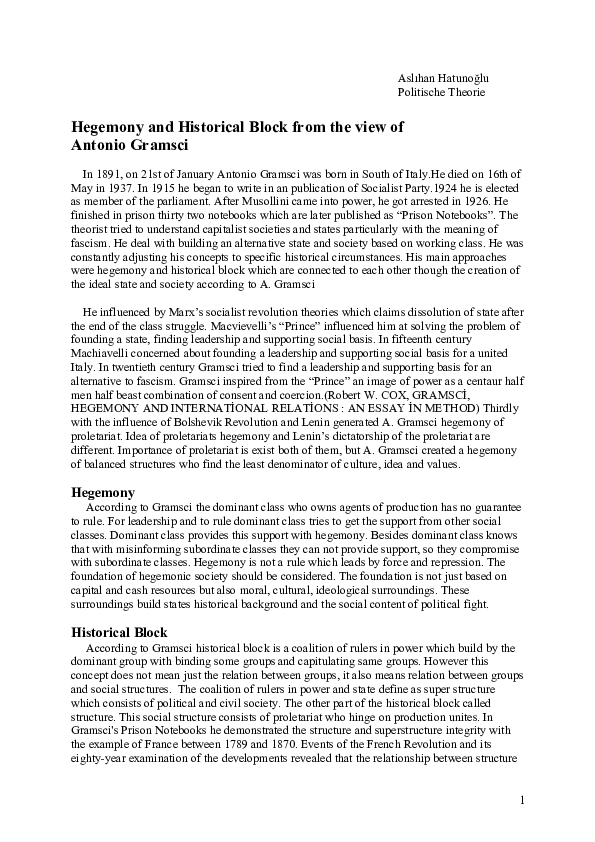 Hegemony essay example image