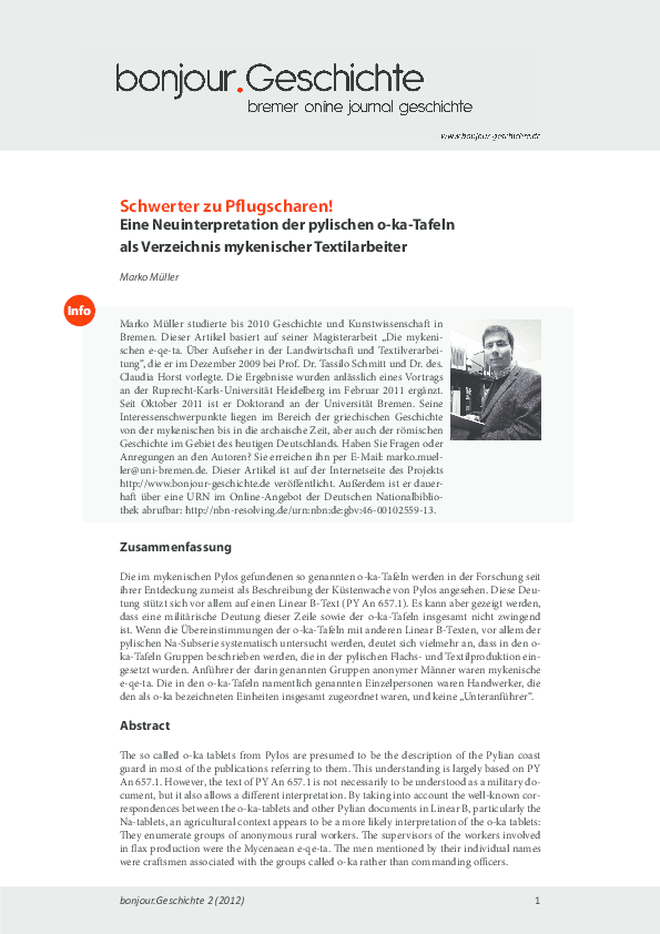 Pdf Schwerter Zu Pflugscharen Eine Neuinterpretation Der