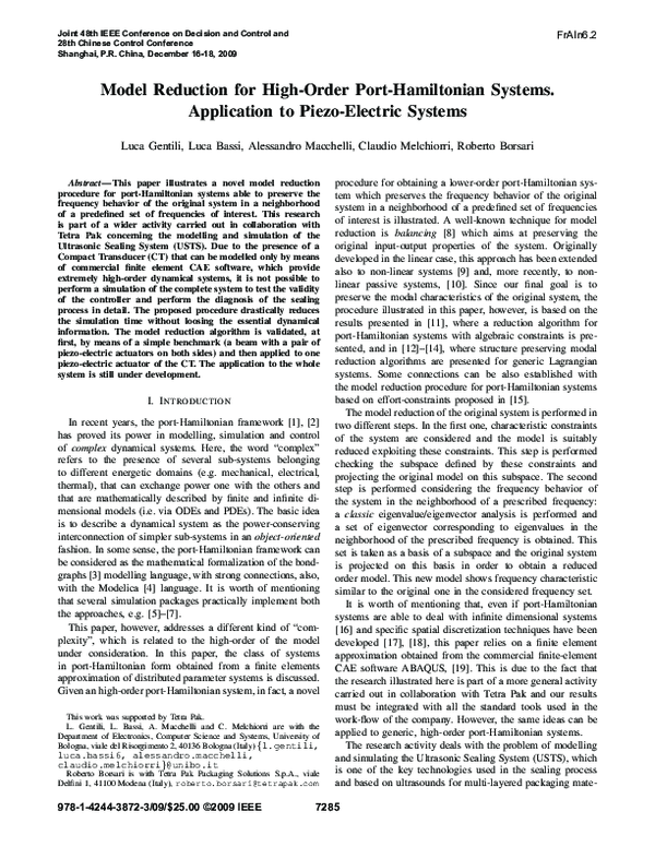 (PDF) Model reduction for high-order port-Hamiltonian systems ...