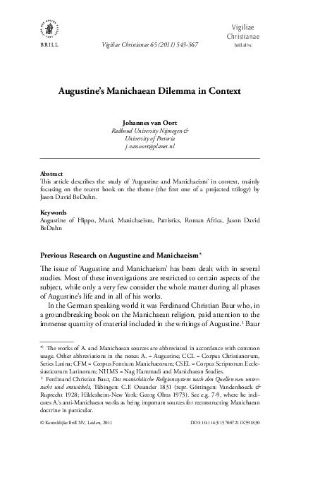 pdf-critical-evaluation-of-jason-beduhn-s-augustine-s-manichaean