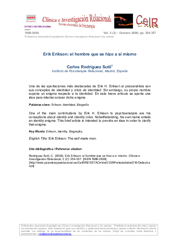 (PDF) Erik Erikson el hombre que