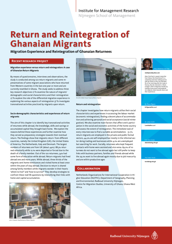 (PDF) Return and Reintegration of Ghanaian Migrants