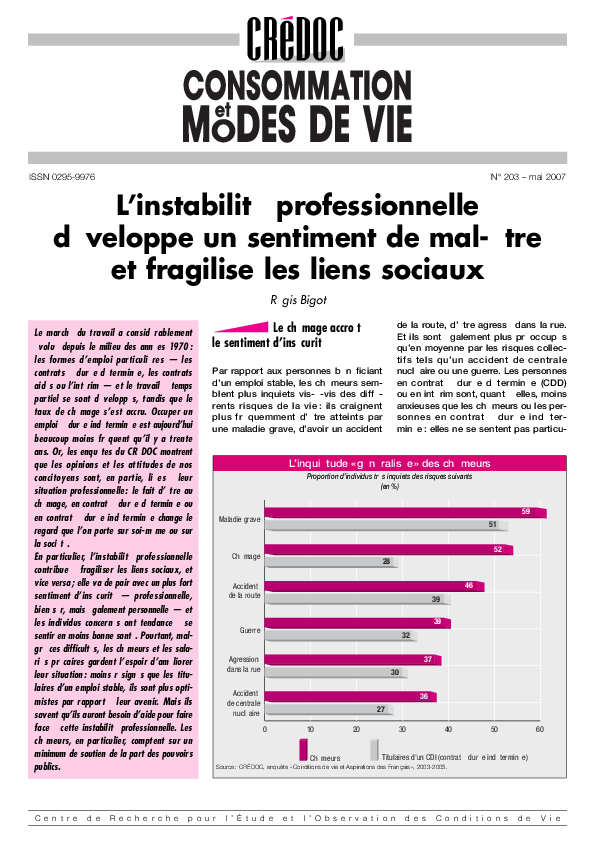 (PDF) L’instabilité professionnelle développe un sentiment de mal-être ...