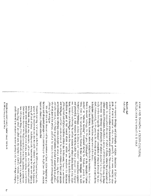First page of “Kami and Daimon: A Cross-Cultural Reflection on What is Divine”